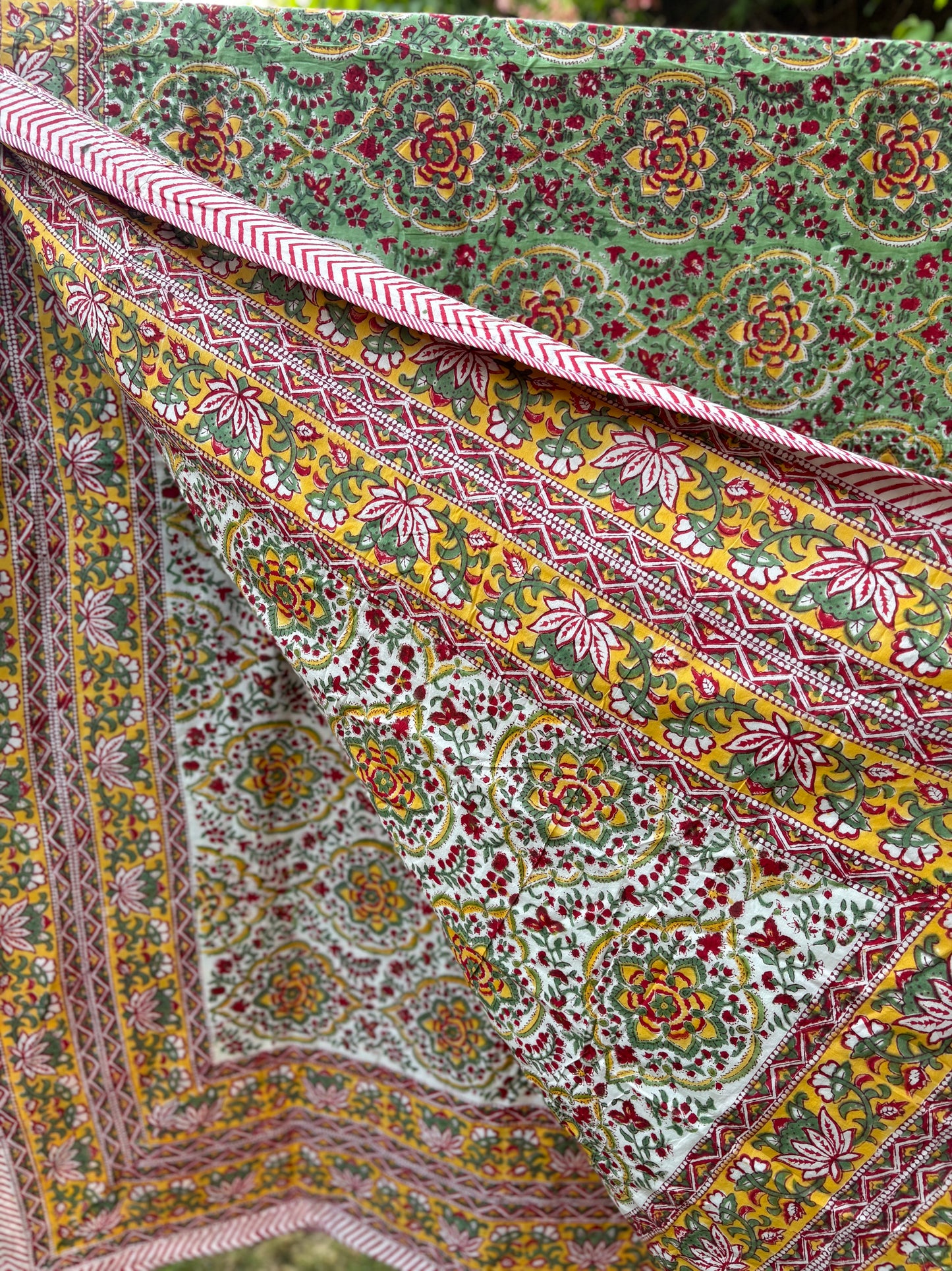 Handblock Double Bed Dohar (Mul Cotton) (90”x108”)