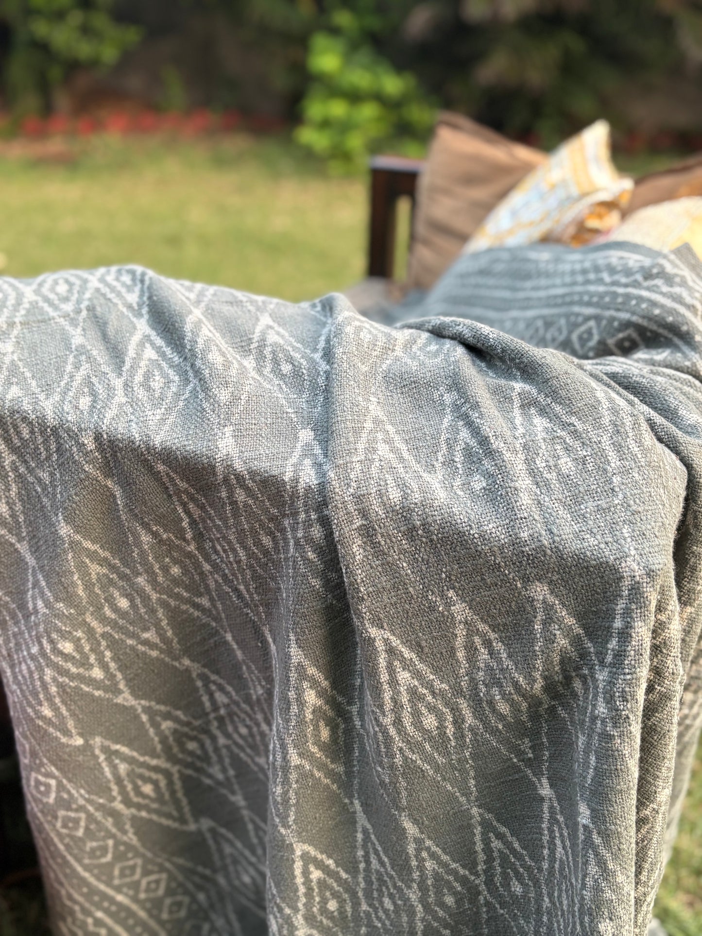 Dabu Print Handblock Sofa Throw