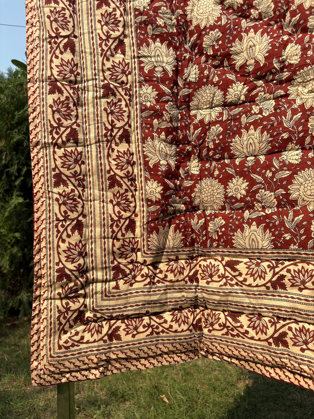 Bagru Reversible Cotton Single Quilt (Razai)