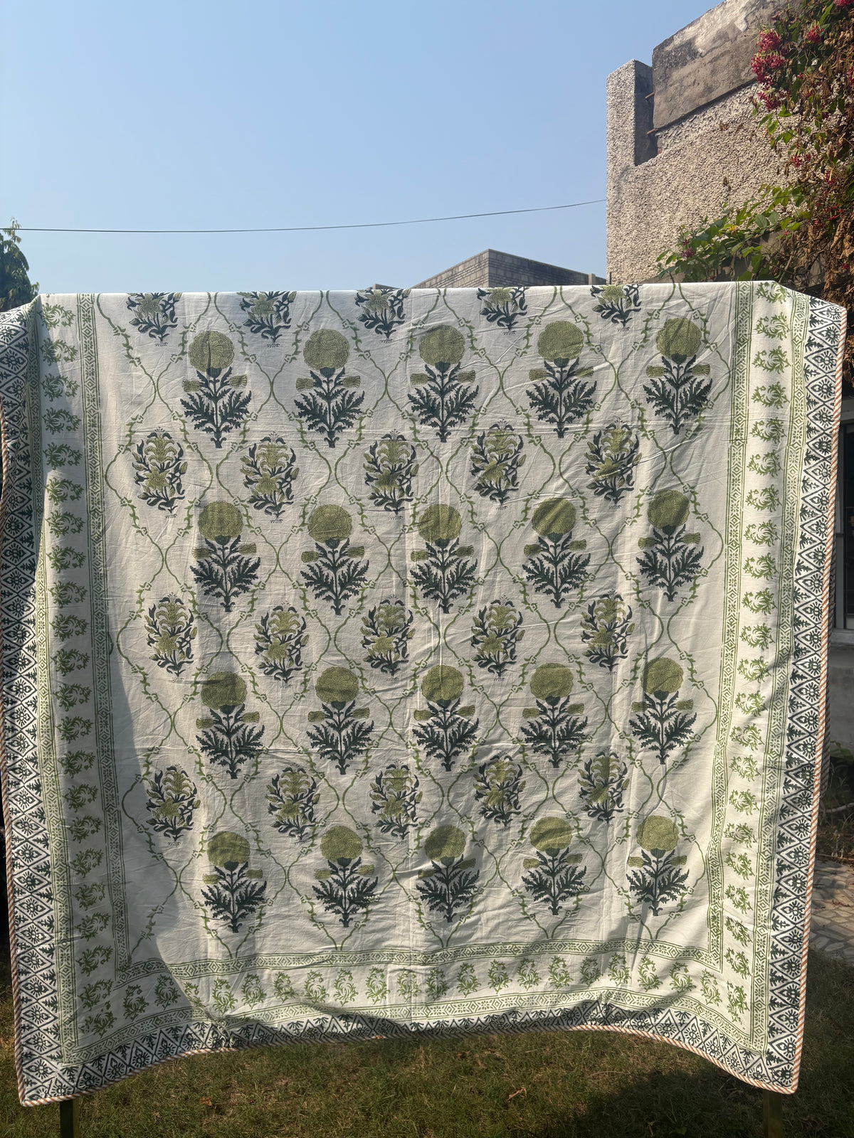 Mughal Garden Single Bed (Mul Cotton) (60”x90”)