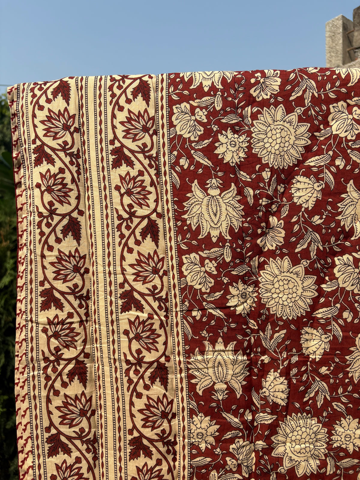 Bagru Reversible Cotton Single Quilt (Razai)