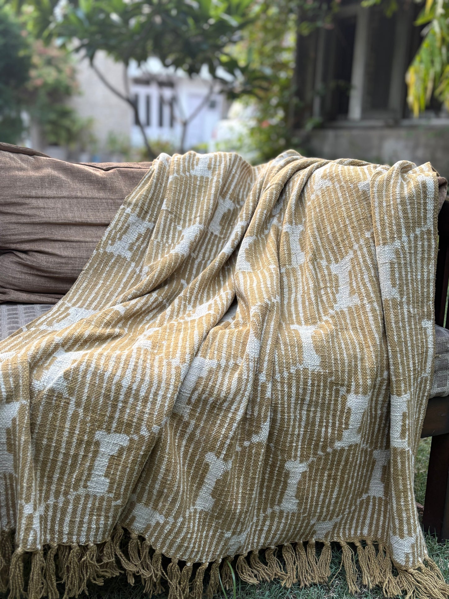 Dabu Print Handblock Sofa Throw