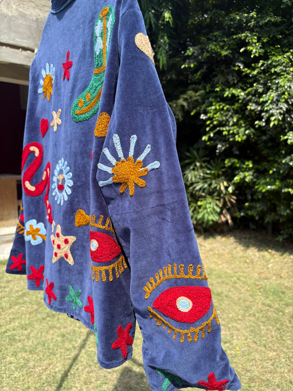 Blue Snake Hand Embroidered Suzani Jacket