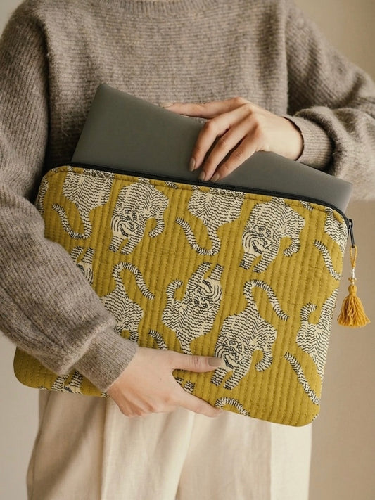 Hand Block Laptop Sleeve | Yellow | MacBook Air & iPad Case