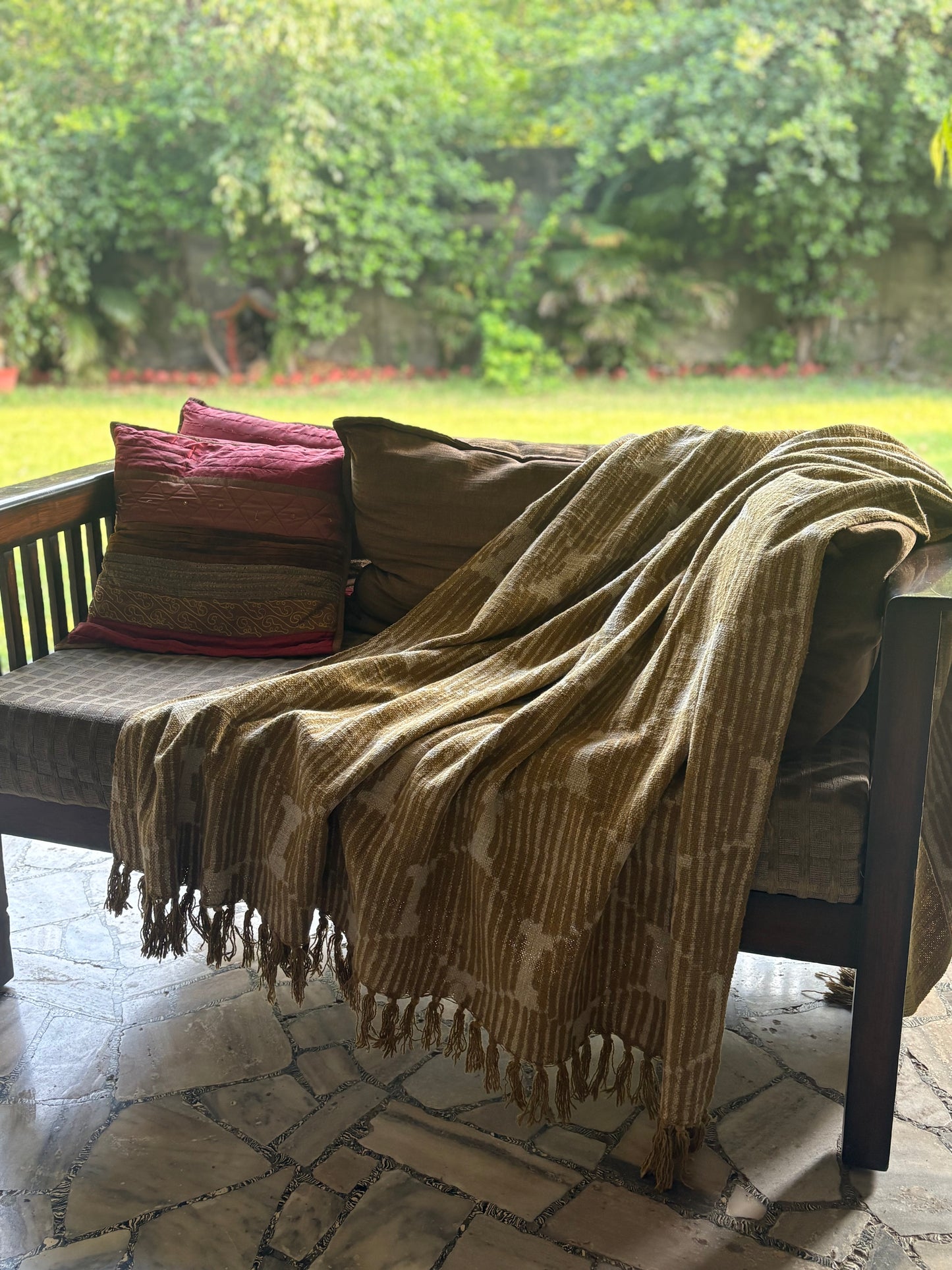 Dabu Print Handblock Sofa Throw