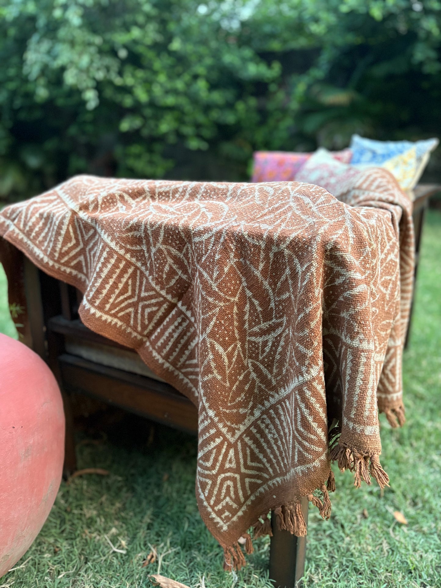 Dabu Print Handblock Sofa Throw