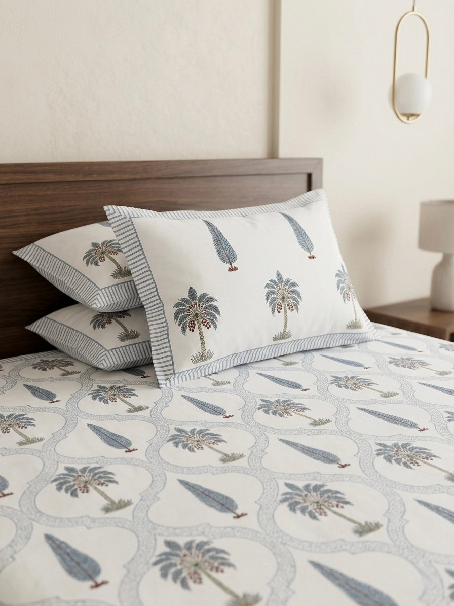 Percale Jaal Handblock bedsheets
