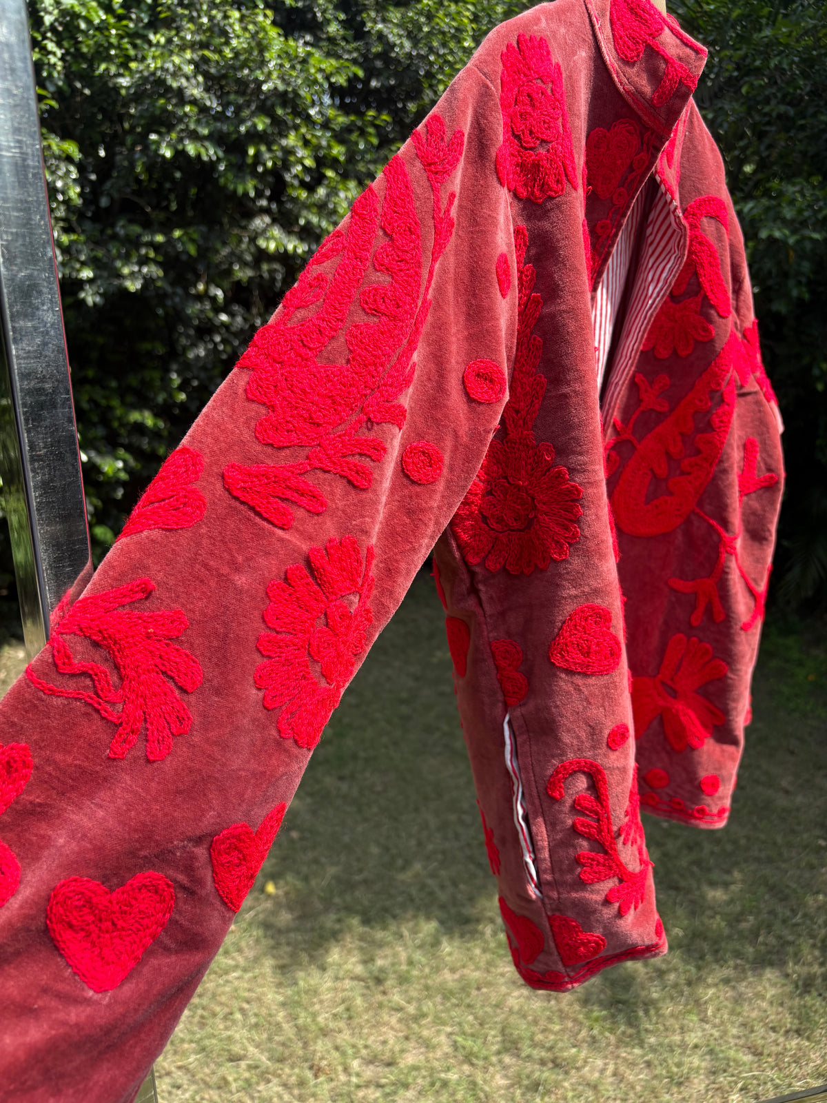 Red Paisley Hand Embroidered Suzani Jacket