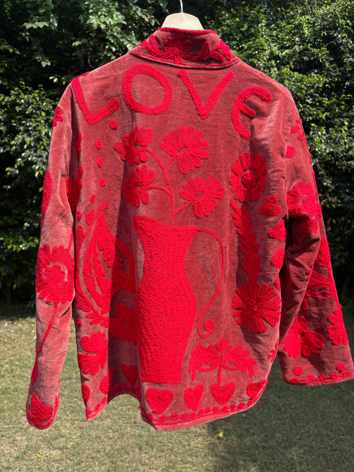 Red Paisley Hand Embroidered Suzani Jacket