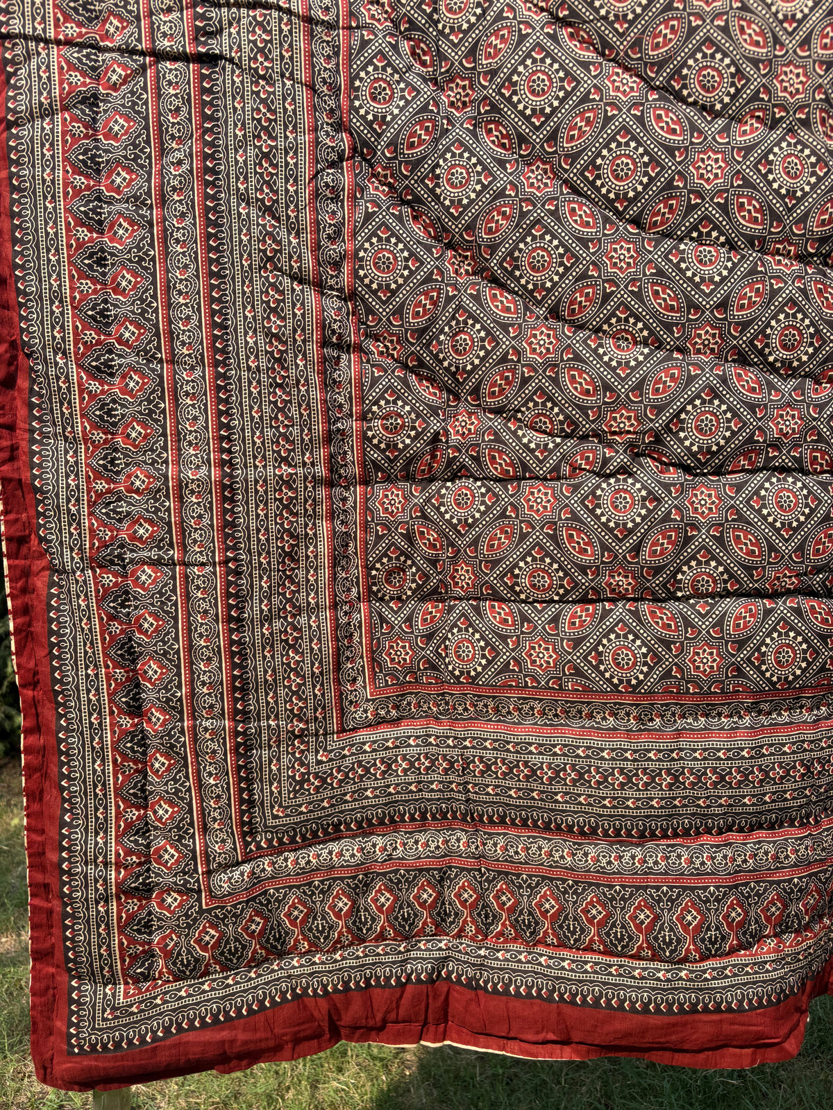Bagru Reversible Cotton Single Quilt (Razai)