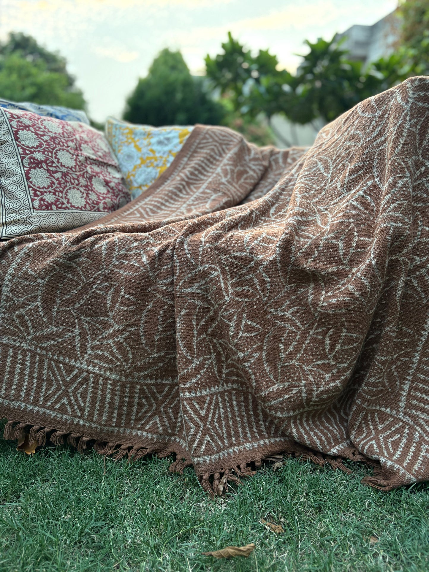 Dabu Print Handblock Sofa Throw
