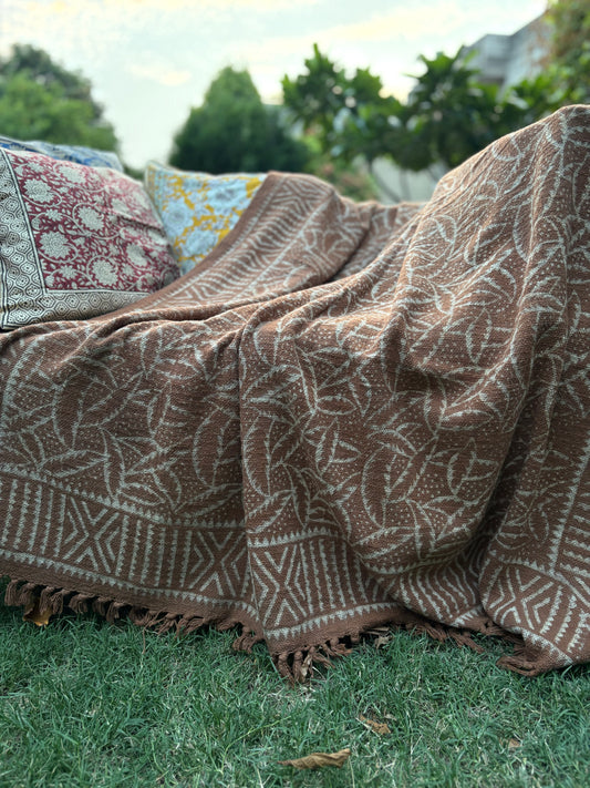 Dabu Print Handblock Sofa Throw