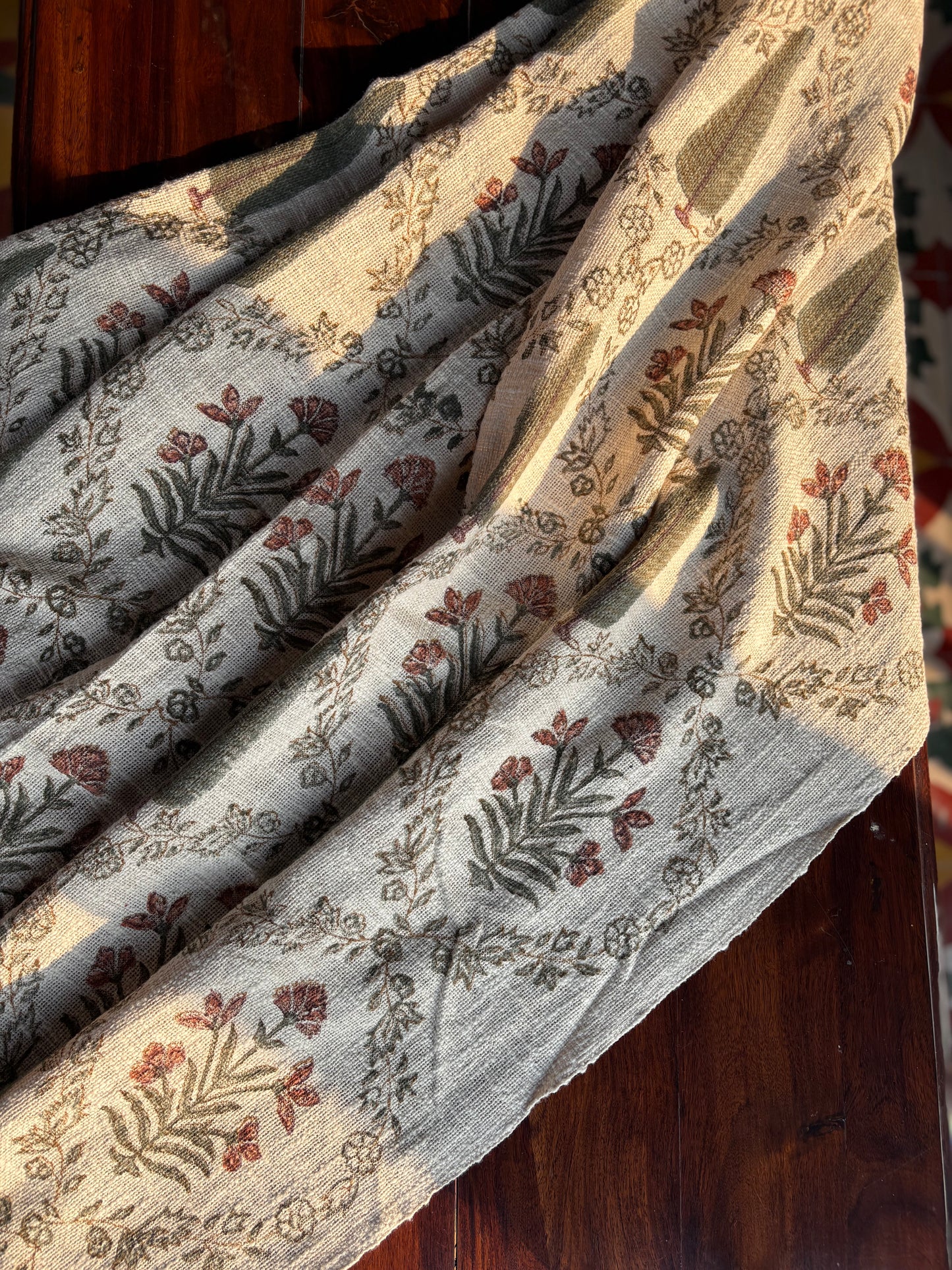 Premium Handblock Printed Sofa Throw & Mini-Bedcover