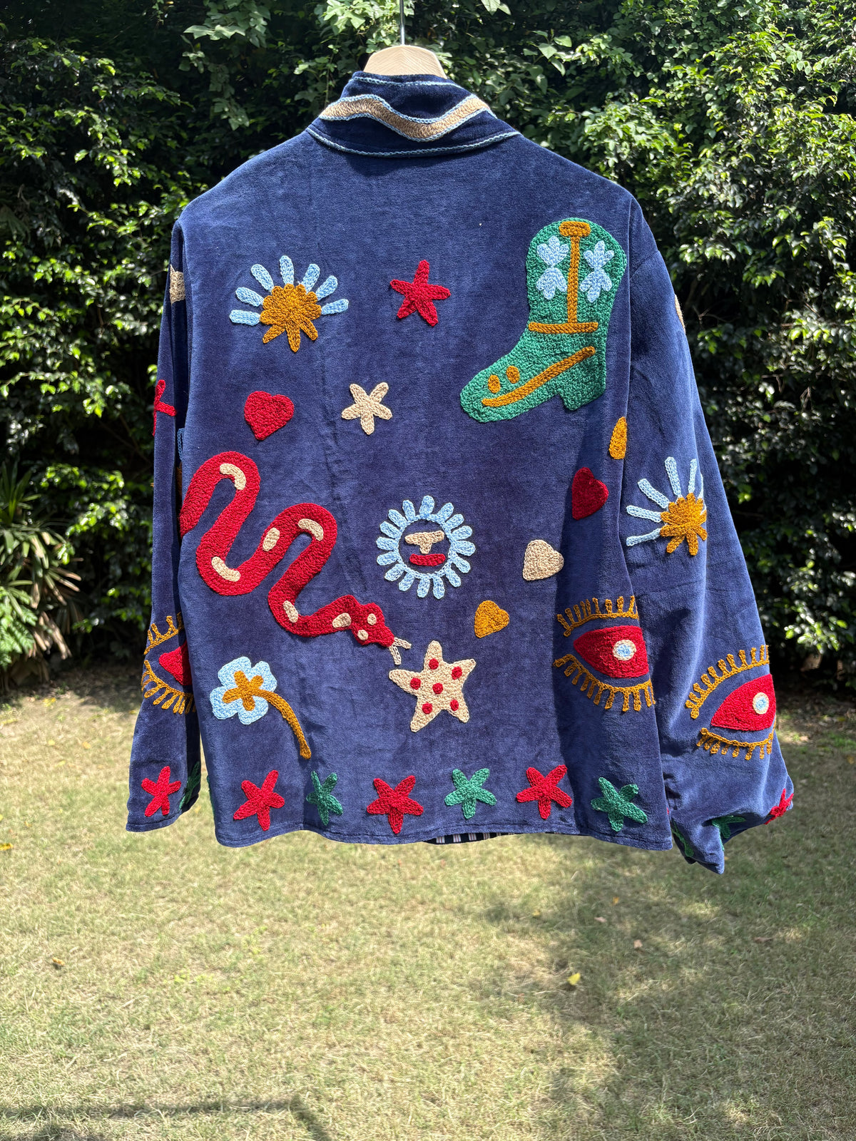 Blue Snake Hand Embroidered Suzani Jacket