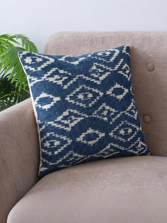 Indigo Denim Hand Block Cushion Cover