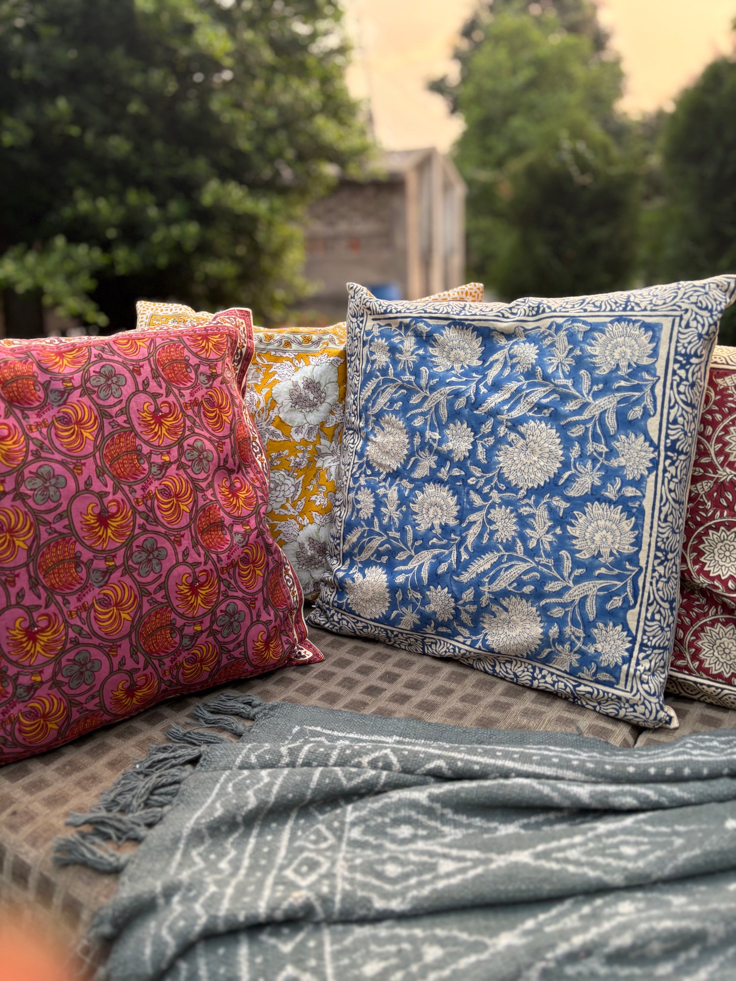 Block Printed Cushion Covers