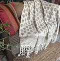 Premium Handblock Printed Sofa Throw & Mini-Bedcover