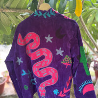 Violet Snake Hand Embroidered Suzani Jacket