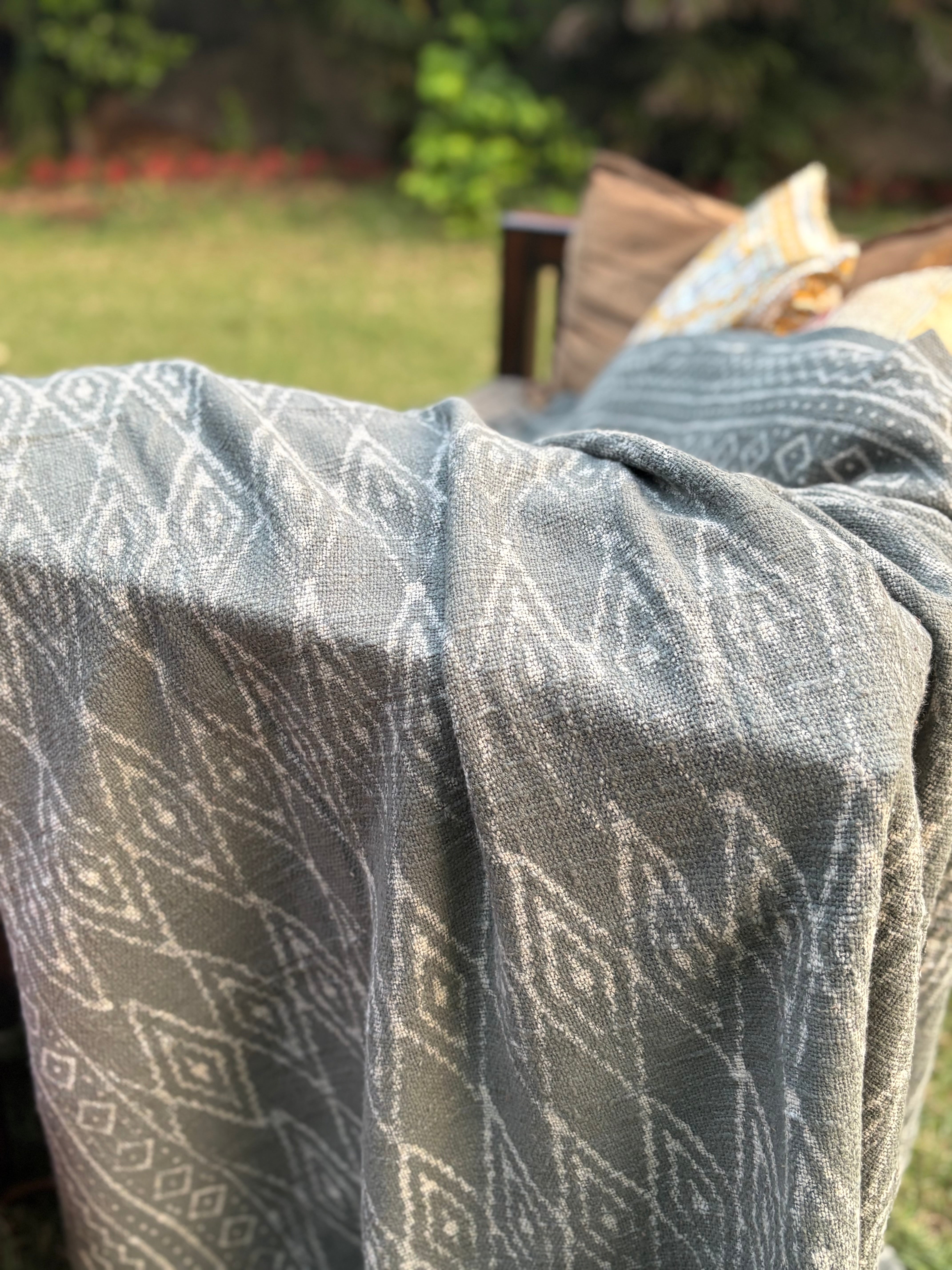 Dabu Print Handblock Sofa Throw