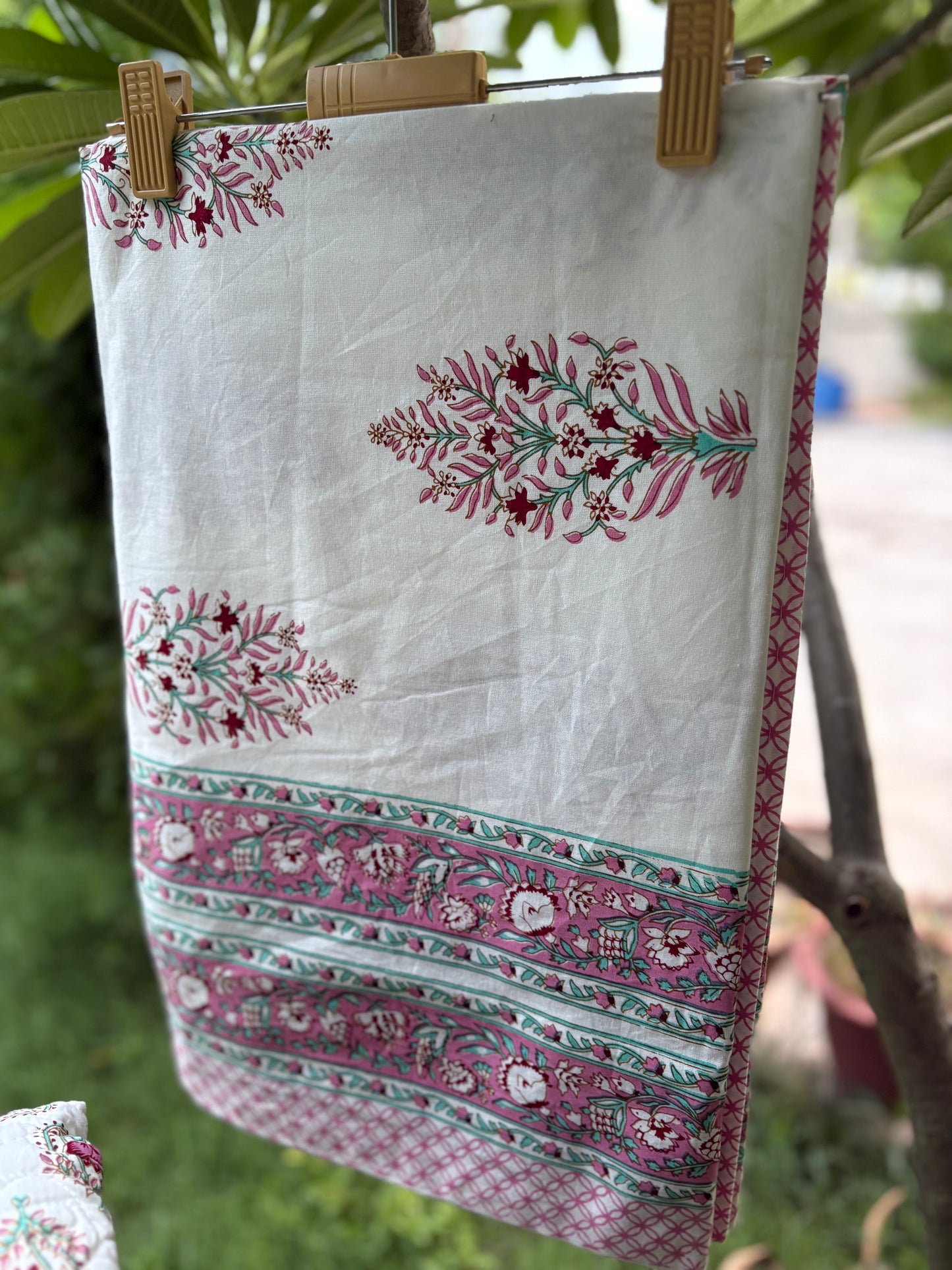 Hand Block Print Bedsheet & Reversible Comforter Set | 100% Cotton Bedding Set