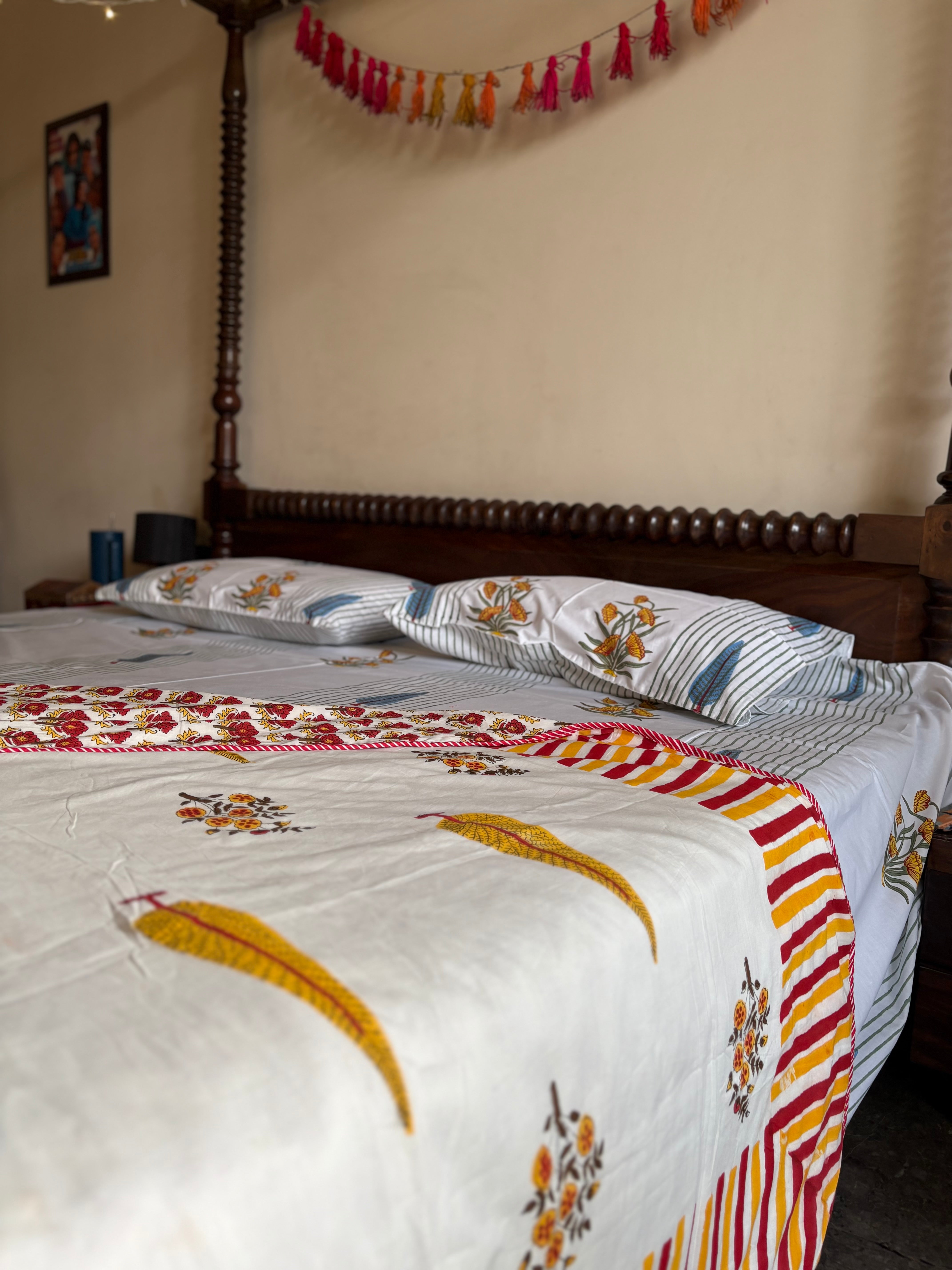 Handblock Dohar Pair (Mul Cotton) (60”x90”)