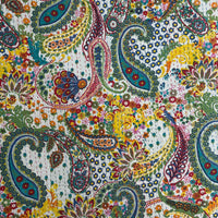 Paisley Pop Kantha Quilted Bedcover