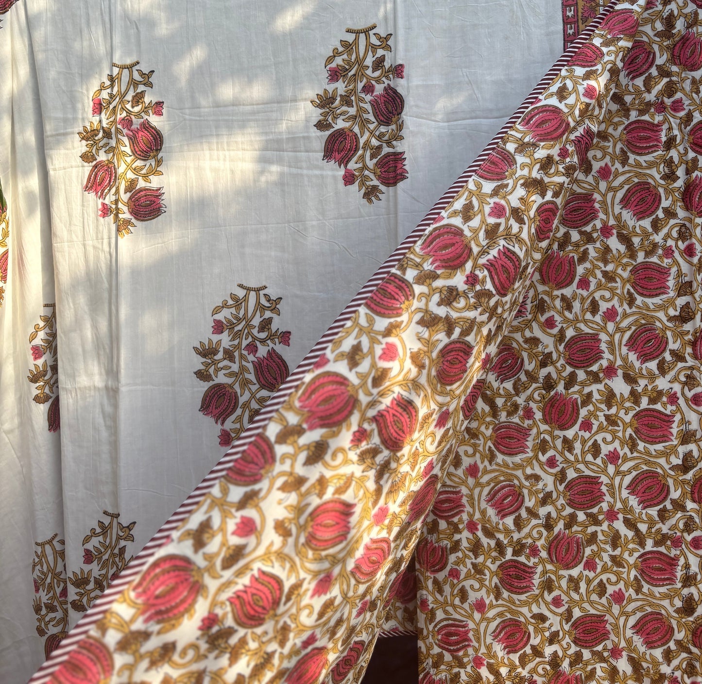 Handblock Dohar Pair (Mul Cotton) (60”x90”)
