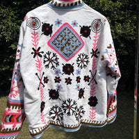 Snow White Hand Embroidered Suzani Jacket