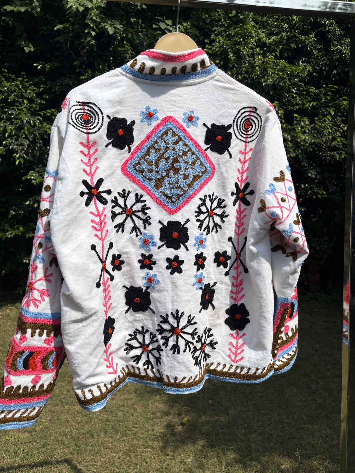 Snow White Hand Embroidered Suzani Jacket