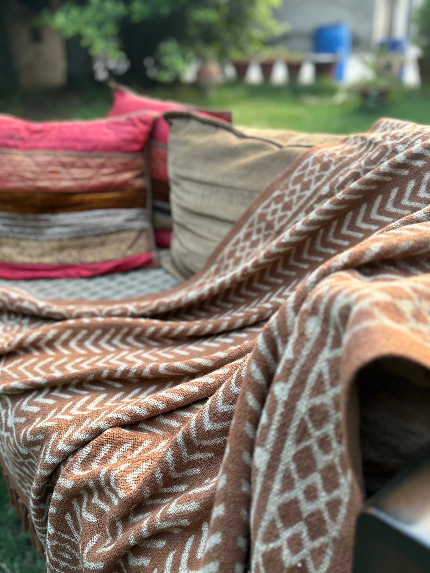Dabu Print Handblock Sofa Throw