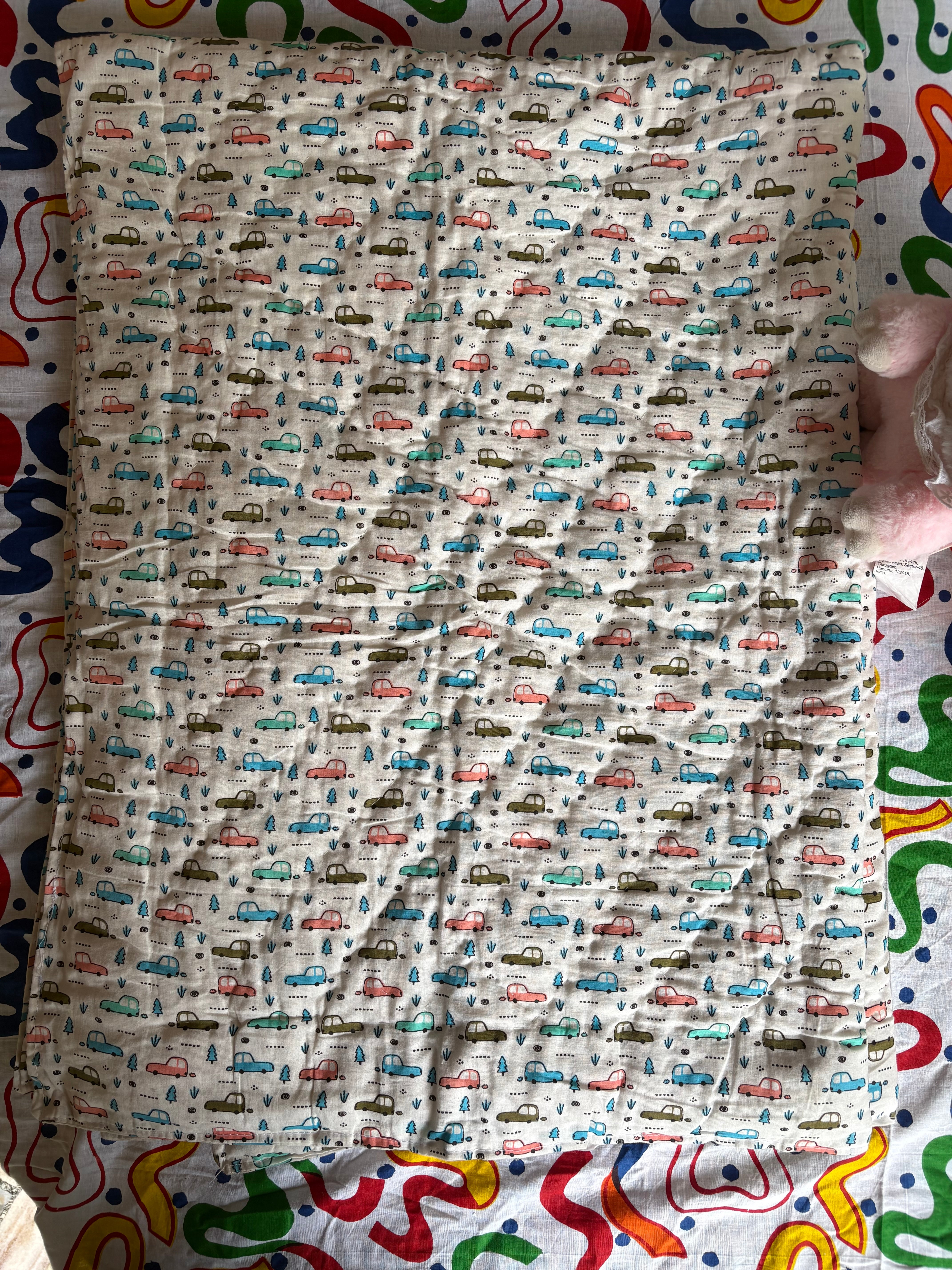 Natural Dyed Handblock Baby Quilts Cars Edition (Surgical Cotton)