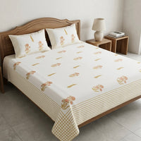 Percale Jaipur Paisley Palm Woodblock bedsheet