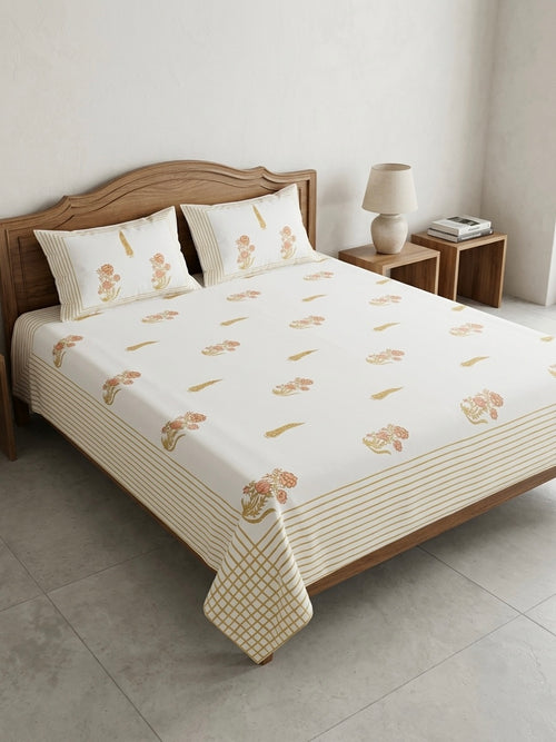 Percale Jaipur Paisley Palm Woodblock bedsheet