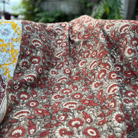 Hand Block Kalamkari Sofa Throw