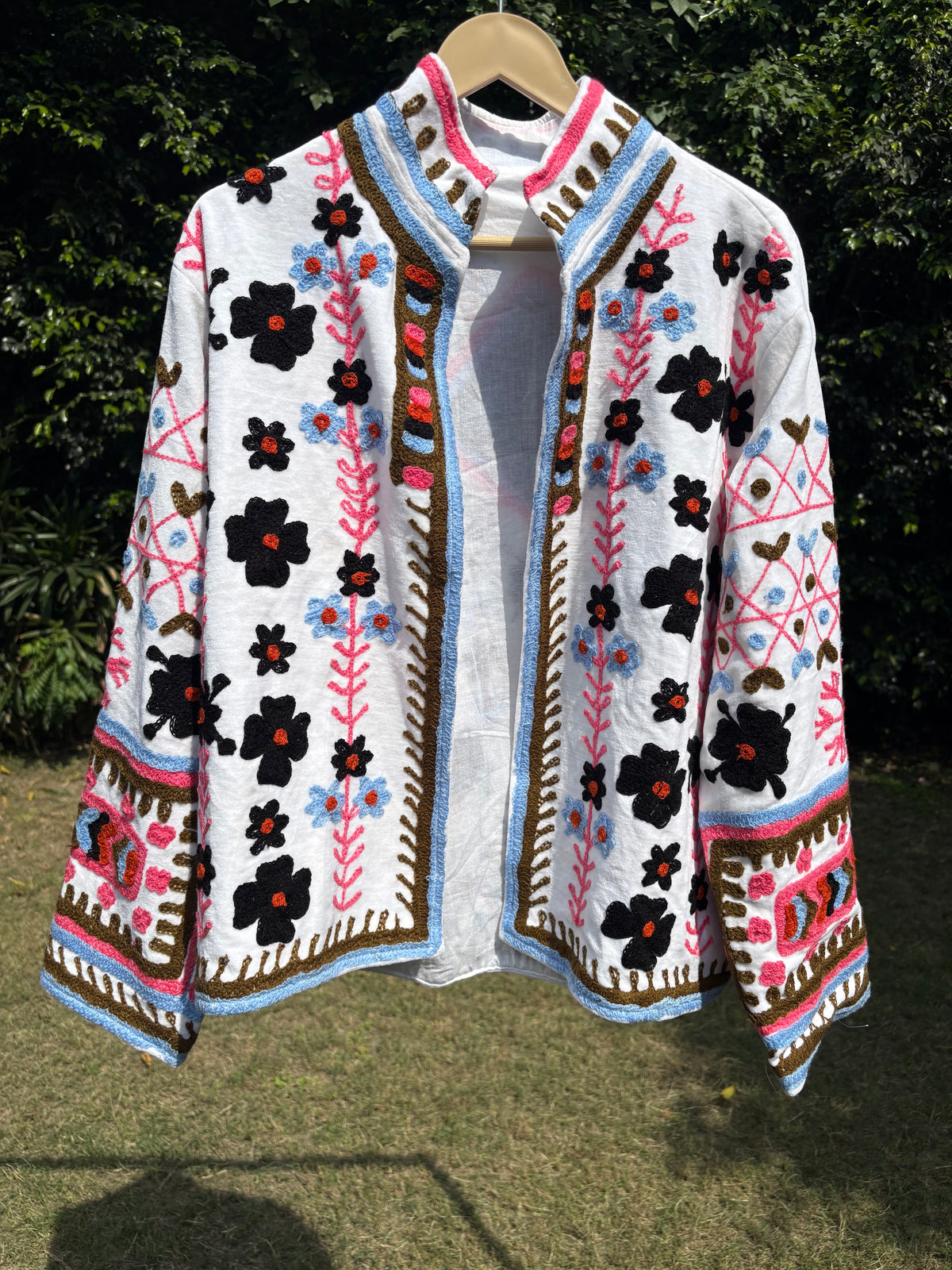 Snow White Hand Embroidered Suzani Jacket