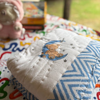 Sleepy Bear Handblock Baby Quilt (Surgical Cotton)