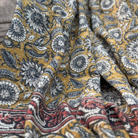 Hand Block Kalamkari Sofa Throw