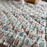 Natural Dyed Handblock Baby Quilts Cars Edition (Surgical Cotton)