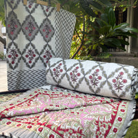 Hand Block Jaal Bedsheet & Reversible Comforter Set | 100% Cotton Bedding Set