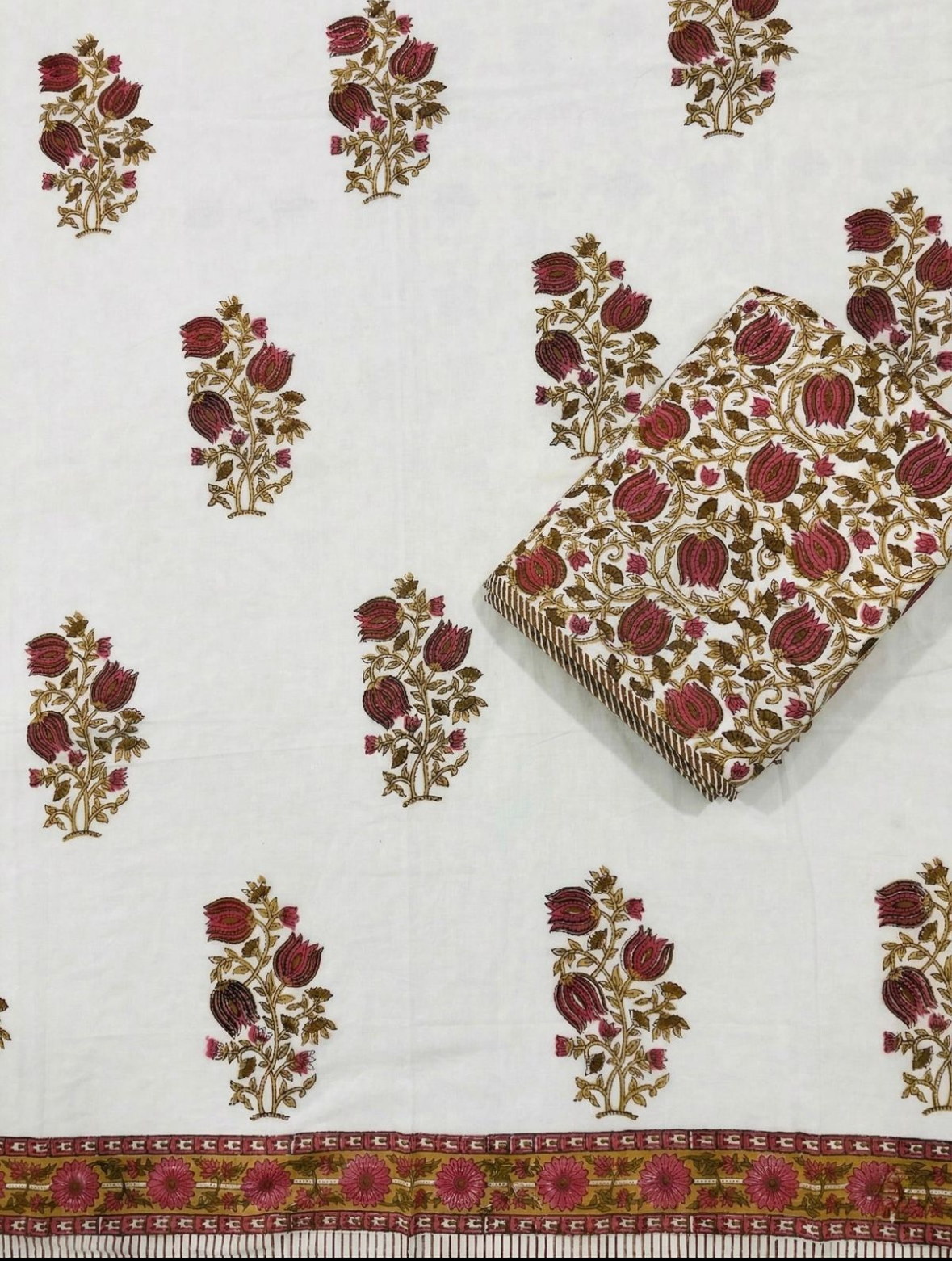 Handblock Dohar Pair (Mul Cotton) (60”x90”)