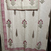 Jaal Hand Block Jute Bedcover
