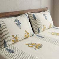 Percale Poppy Palm Jaipur Handblock Bedsheet