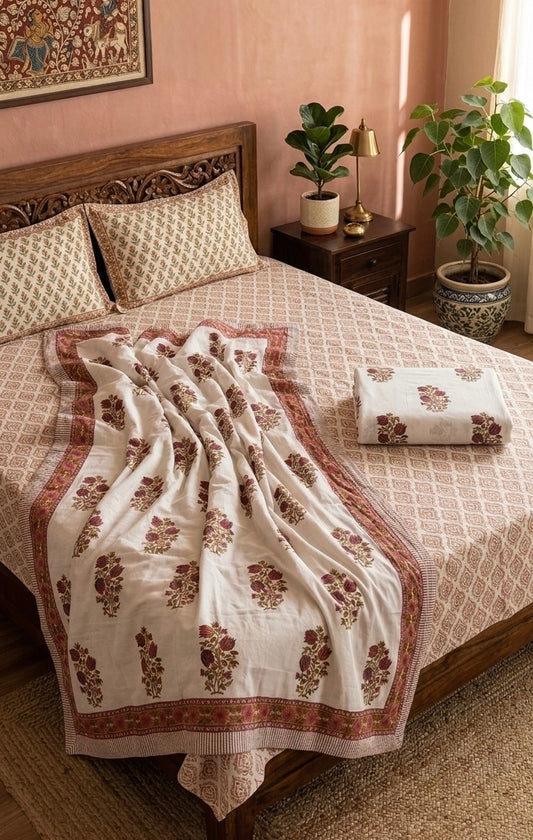 Handblock Dohar Pair (Mul Cotton) (60”x90”)