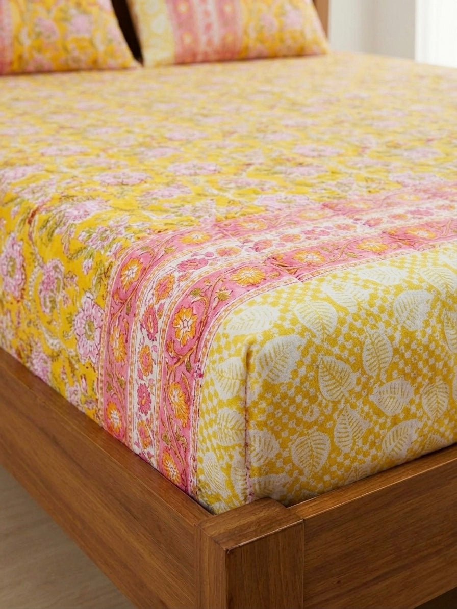 Handblock Sanganer Bedsheet King Size