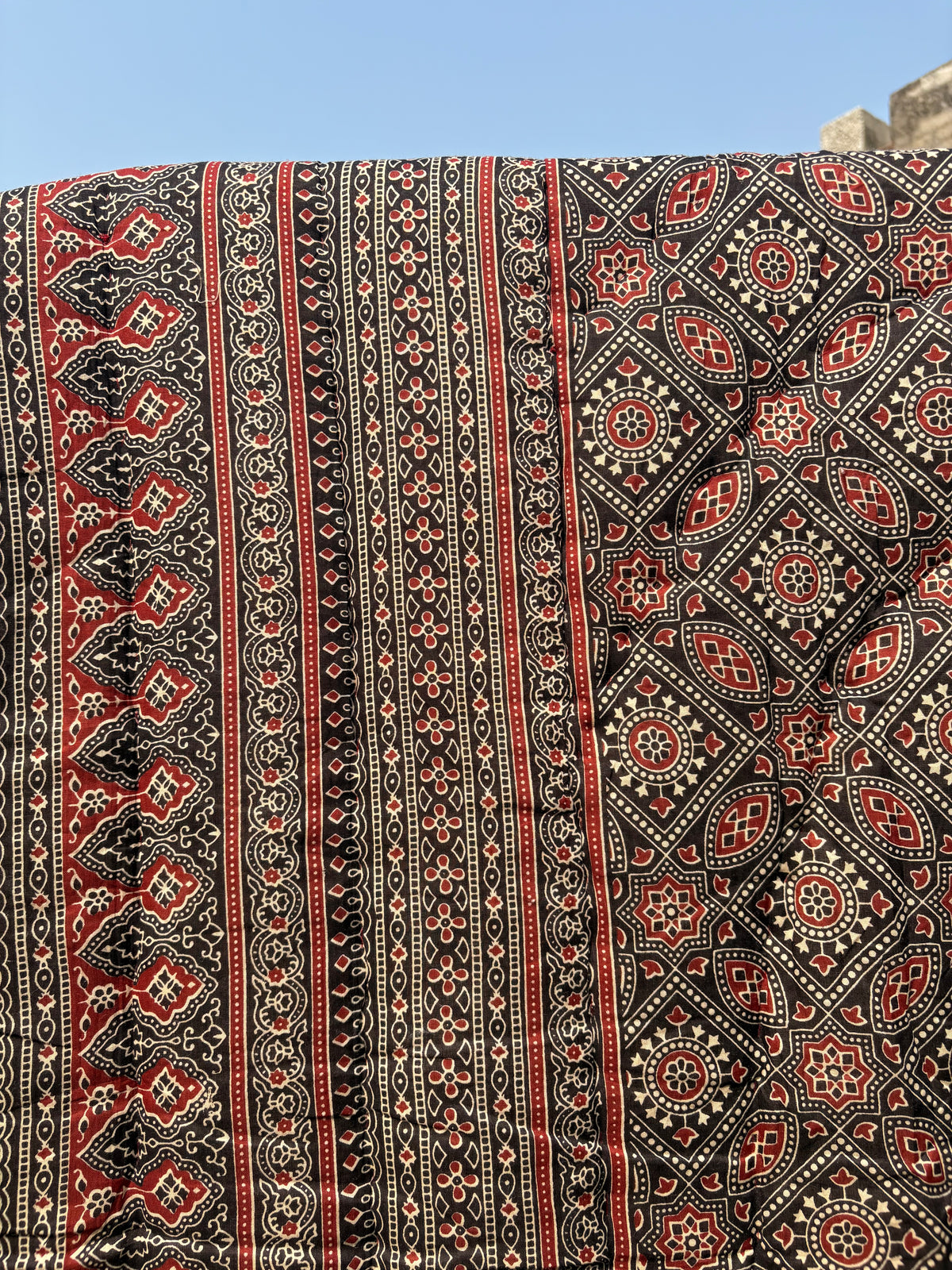 Bagru Reversible Cotton Single Quilt (Razai)