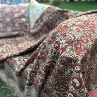 Hand Block Kalamkari Sofa Throw