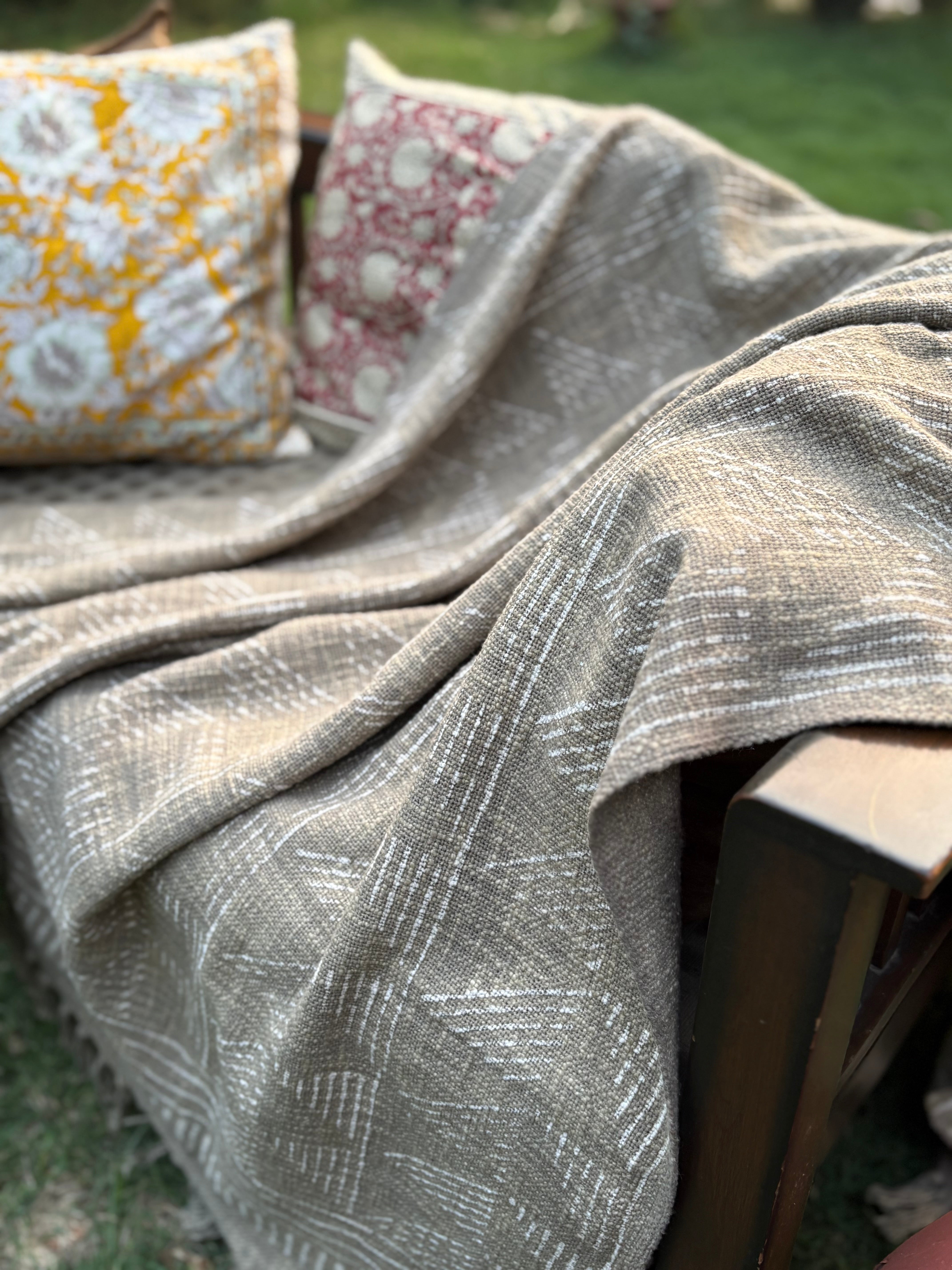Dabu Print Handblock Sofa Throw