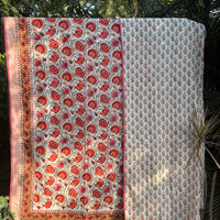 Handblock Double Bed Dohar (Mul Cotton) (90”x108”)
