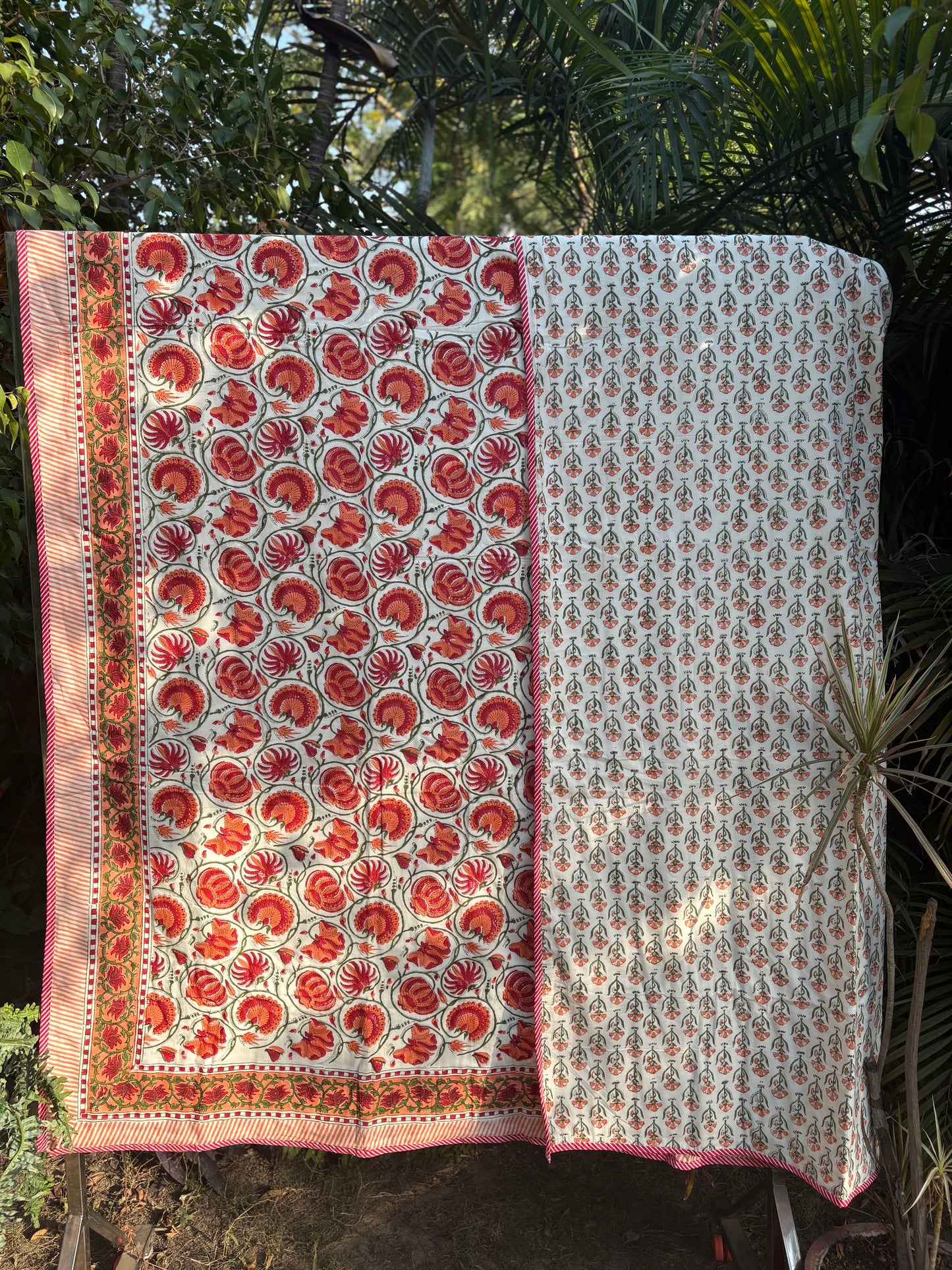Handblock Double Bed Dohar (Mul Cotton) (90”x108”)