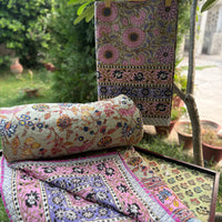 Hand Block Chintz Marigold Bedsheet & Reversible Comforter Set | 100% Cotton Bedding Set